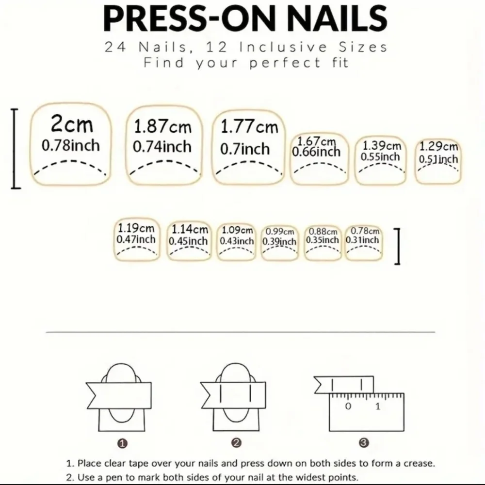 24 Pieces Fake Toe Press On Nails